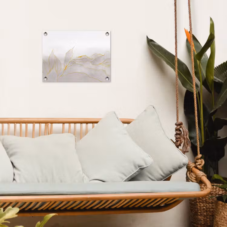 Tuinposter - Marmerlook - Grijs - Goud - Chic - Marmer — 5