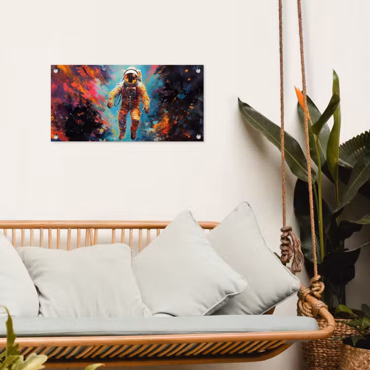 Tuinposter - Astronaut - Graffiti - Ruimte - Neon — 5