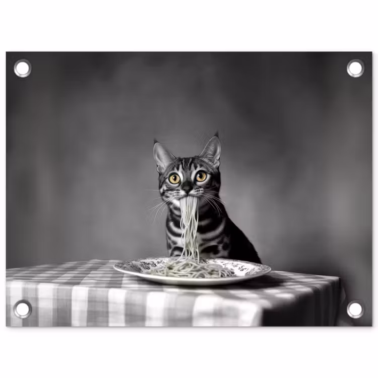 Tuinposter - Bengaal - Kat - Tafelkleed - Zwart - Wit - Dier — 1