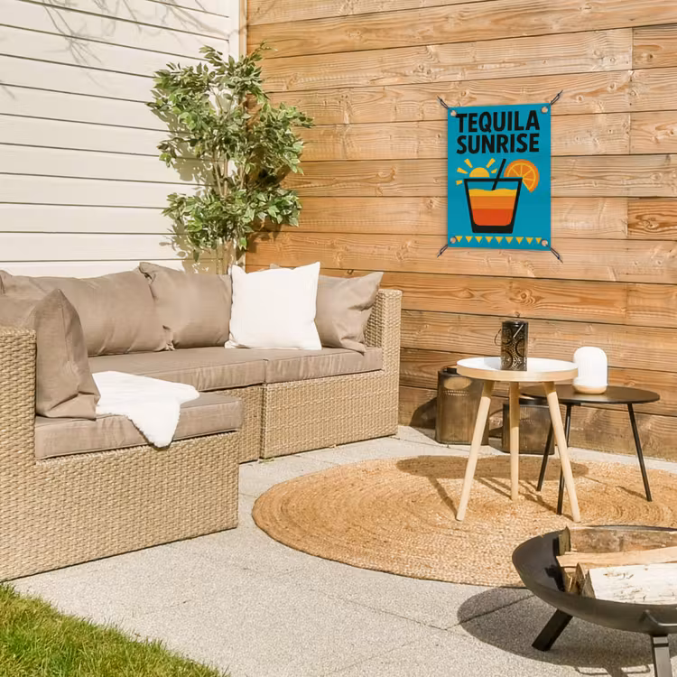 Tuinposter - Illustratie - Tequila - Glas - Blauw — 4