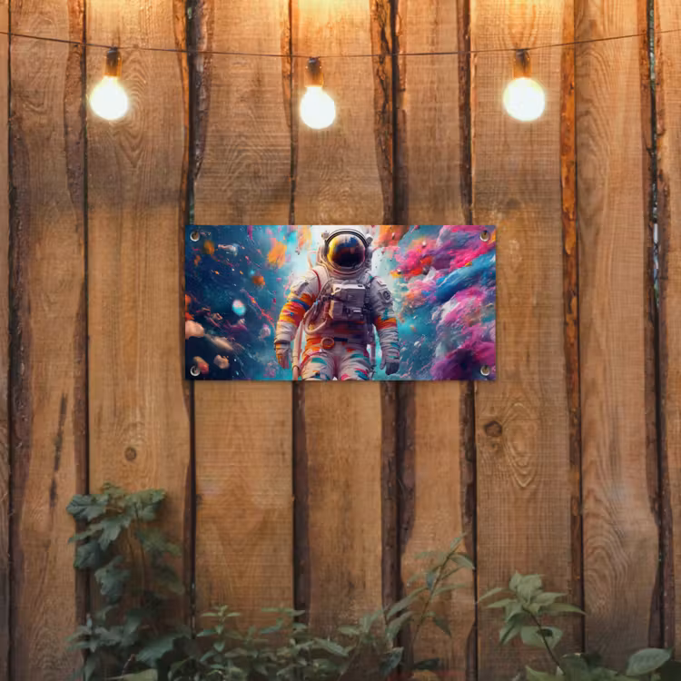 Tuinposter - Neon - Meteoriet - Neon - Astronaut — 2