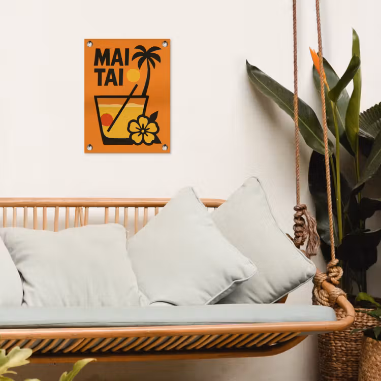 Tuinposter - Palmboom - Bloem - Art - Drink — 5