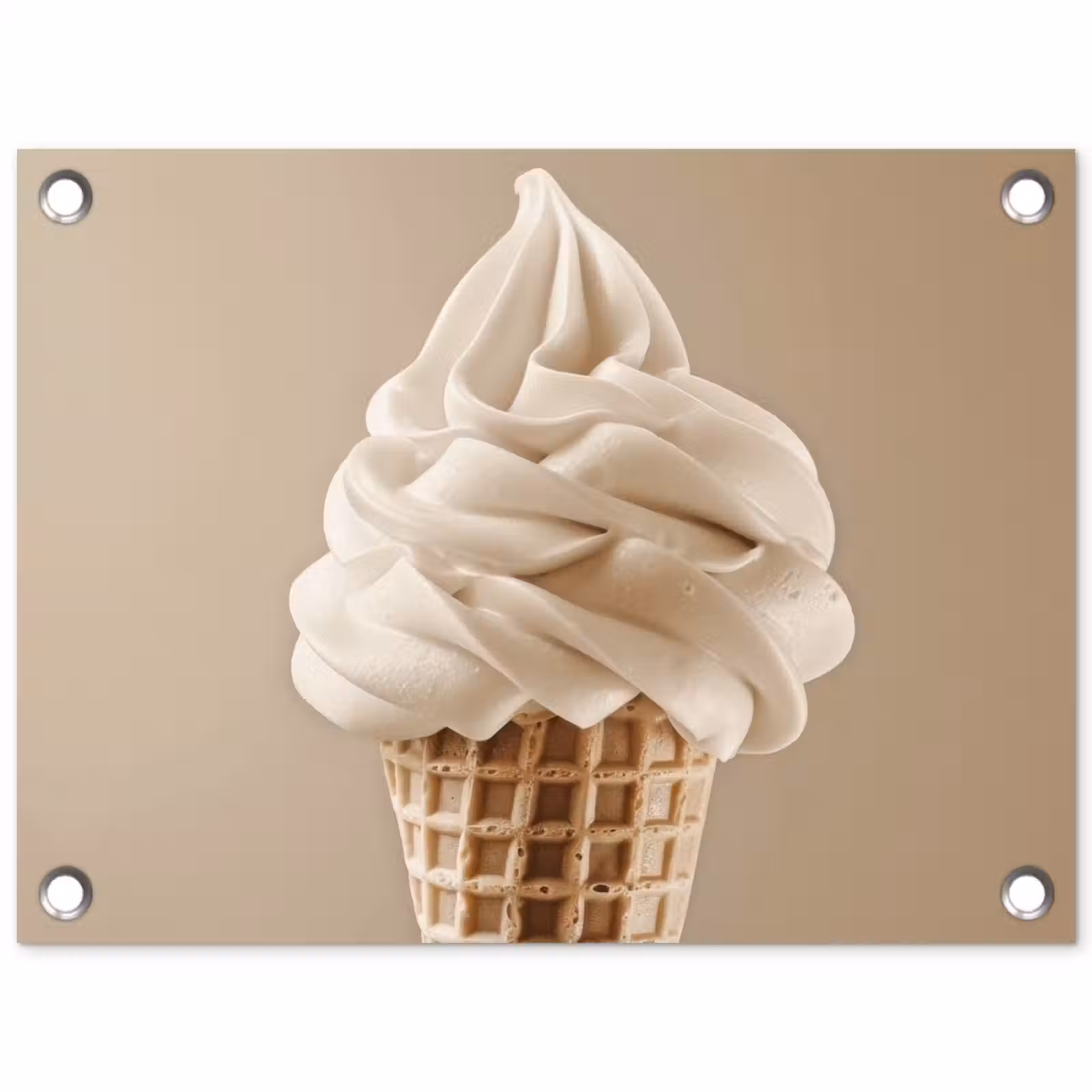 Tuinposter - IJs - Softijs - Romig - Hoorntje - Beige — 1