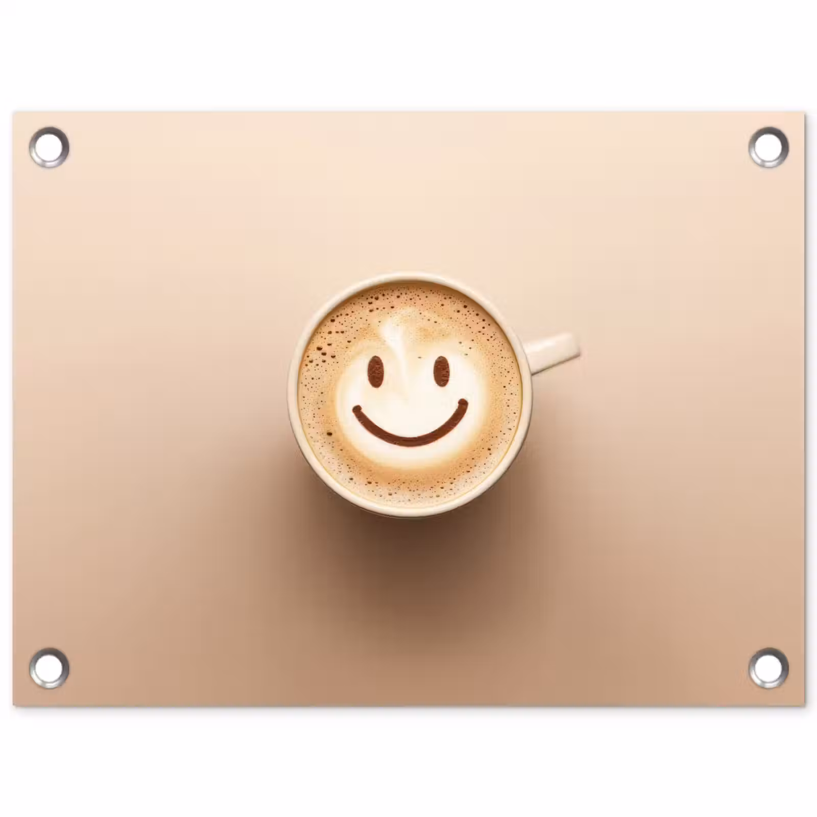 Tuinposter - Koffie - Melkschuim - Lach - Beige — 1