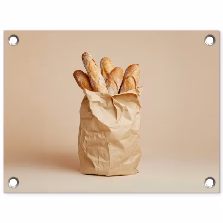 Tuinposter - Baguette - Brood - Stokbrood - Beige — 1