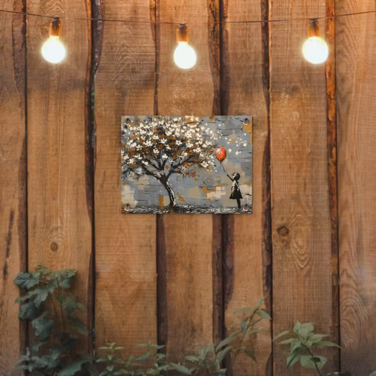 Tuinposter - Boom - Graffiti - Banksy Style - Balloon Girl — 2