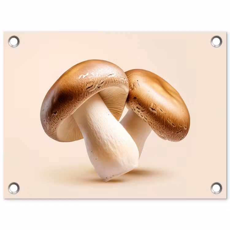 Tuinposter - Champignons - Zacht - Beige — 1