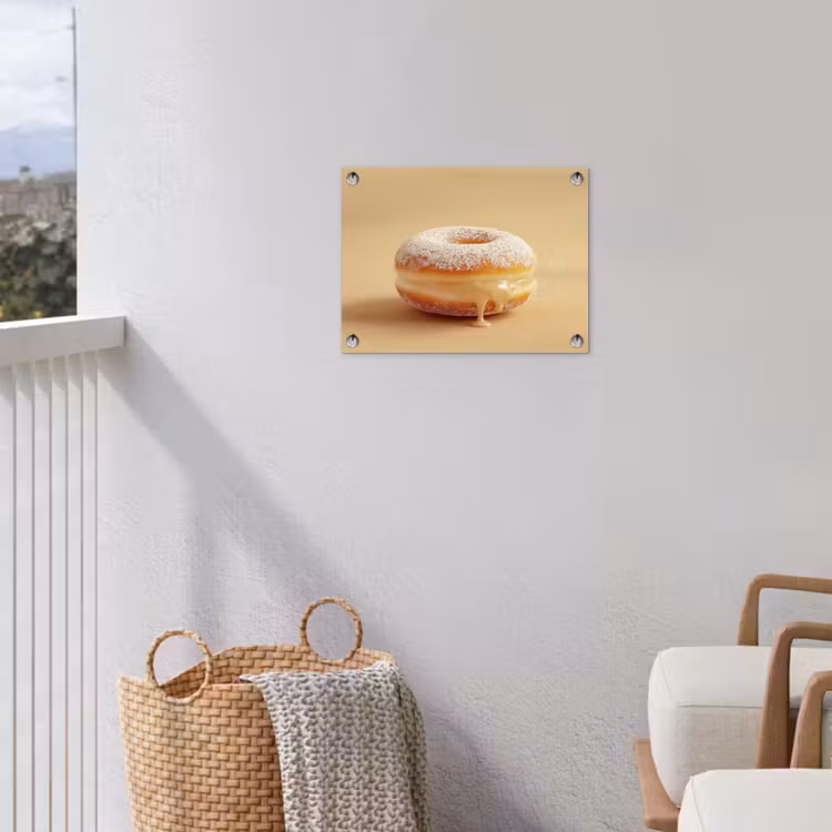 Tuinposter - Donut - Romig - Poedersuiker - Beige — 3