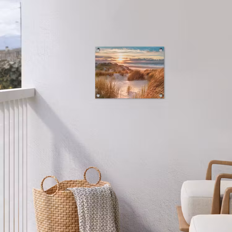 Tuinposter - Duin - Planten - Zonsondergang - Strand - Zee — 3