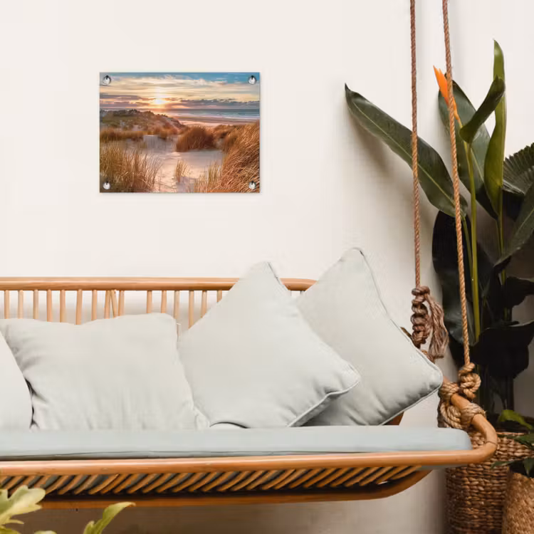 Tuinposter - Duin - Planten - Zonsondergang - Strand - Zee — 5