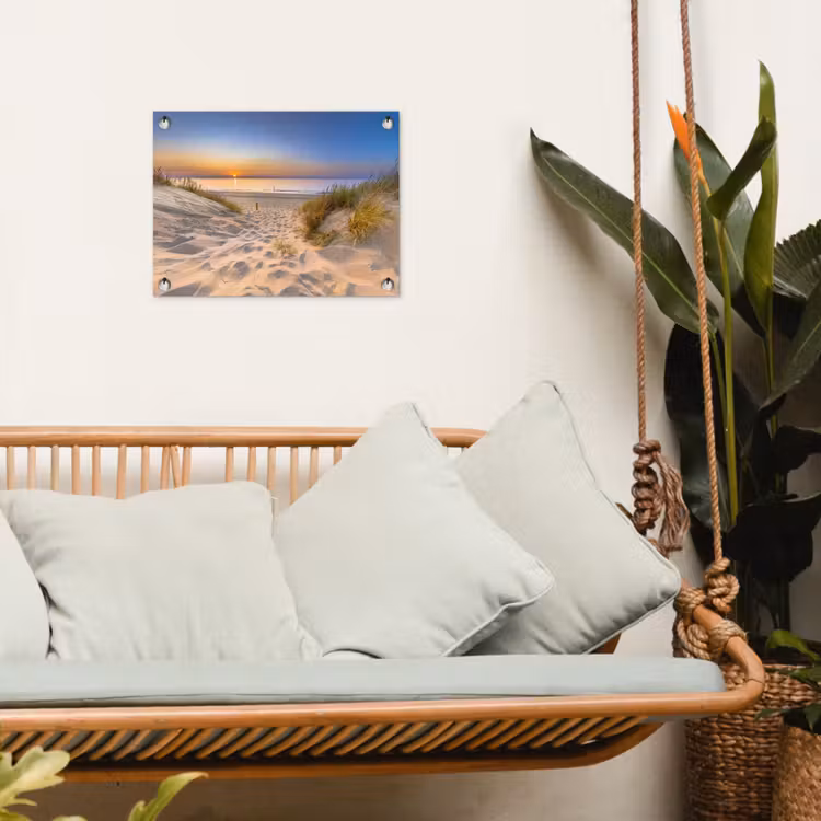 Tuinposter - Duin - Zonsondergang - Horizon - Strand - Gras — 5