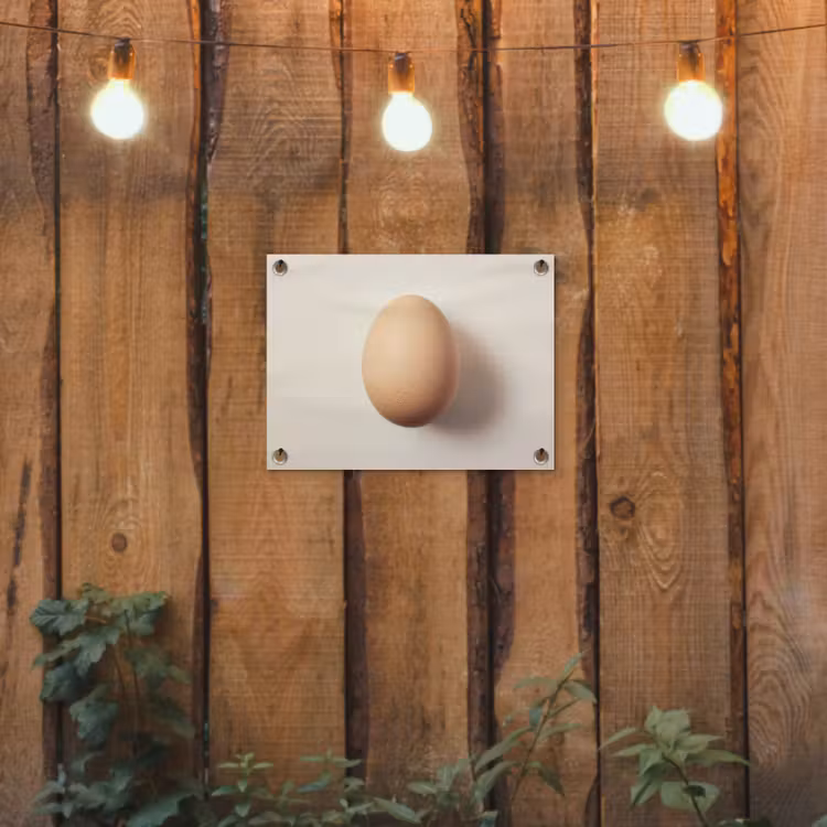 Tuinposter - Ei - Beige - Ovaal - Egaal — 2