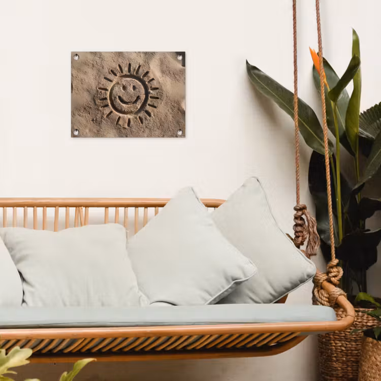 Tuinposter - Gezichtje - Zon - Zand - Getekend — 5
