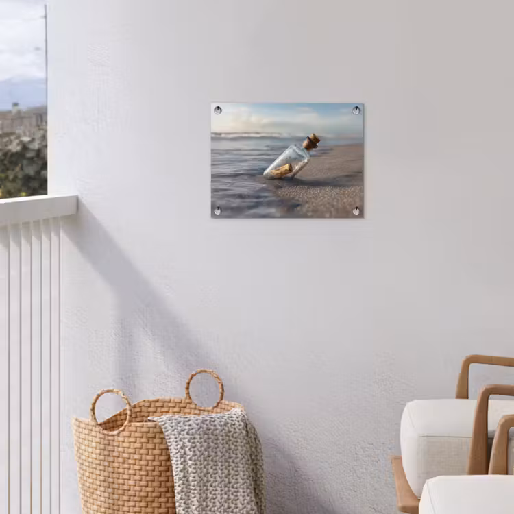 Tuinposter - Glazenfles - Post - Zee - Zand — 3
