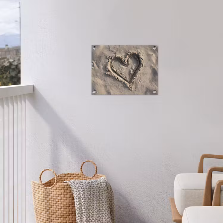 Tuinposter - Hartvorm - Getekend - Beige - Zand — 3