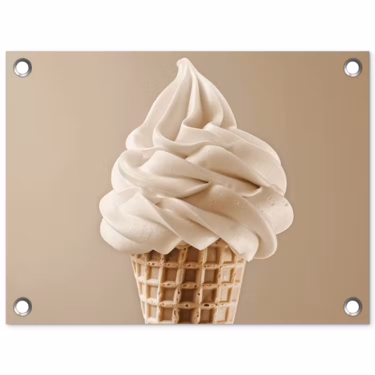 Tuinposter - IJs - Softijs - Romig - Hoorntje - Beige — 1