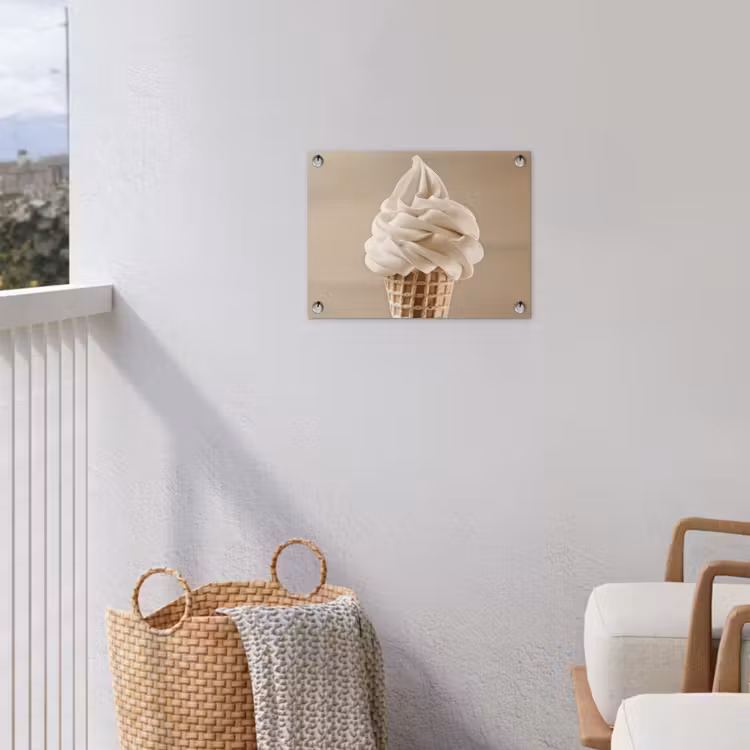 Tuinposter - IJs - Softijs - Romig - Hoorntje - Beige — 3