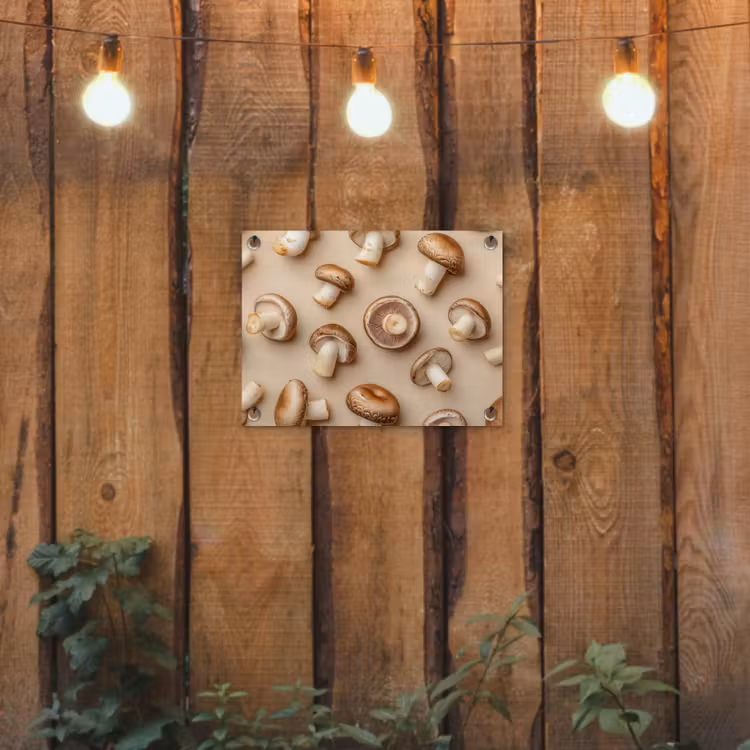 Tuinposter - Kastanje Champignons - Beige — 2
