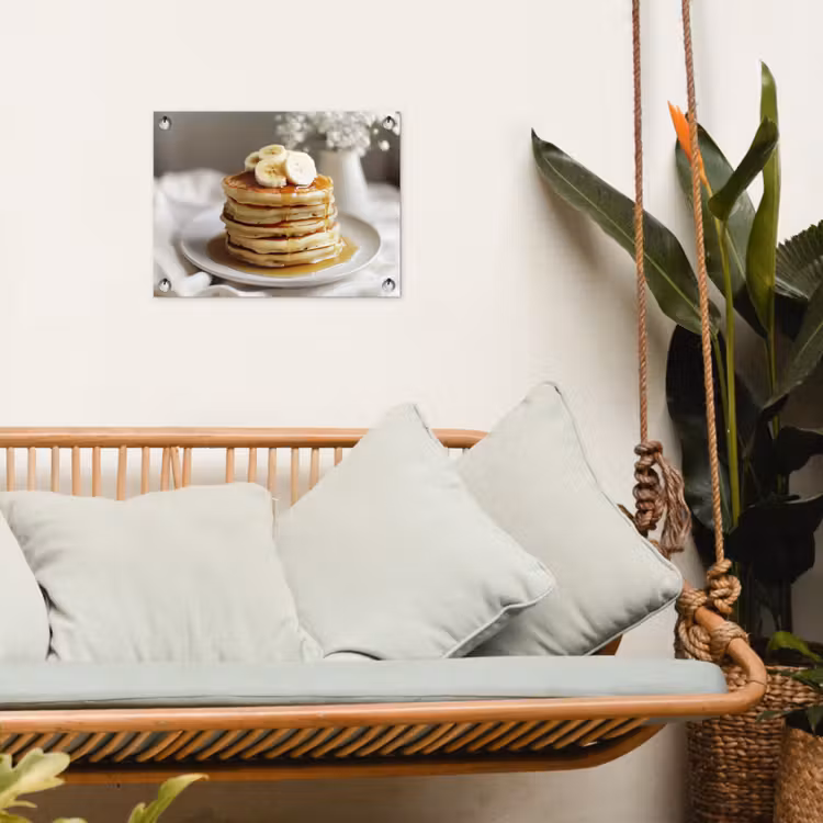 Tuinposter - Pannenkoeken - Banaan - Siroop - Wit - Beige — 5