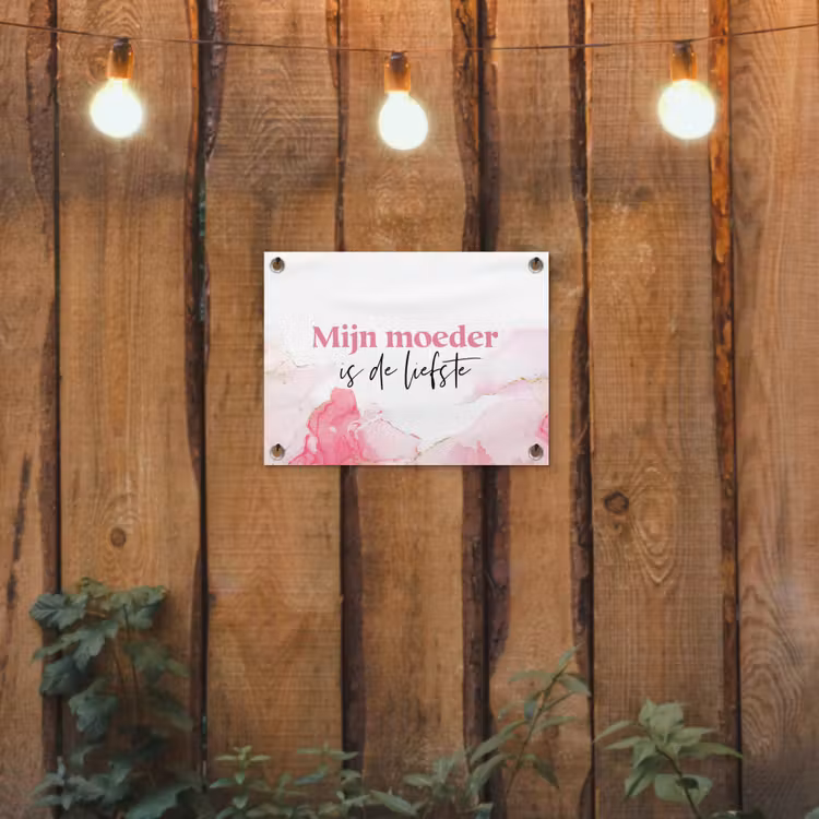 Tuinposter - Quote - Mama - Mijn moeder is de liefste - Roze — 2