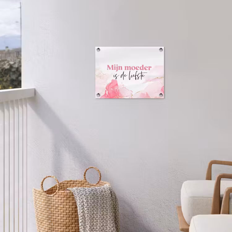 Tuinposter - Quote - Mama - Mijn moeder is de liefste - Roze — 3