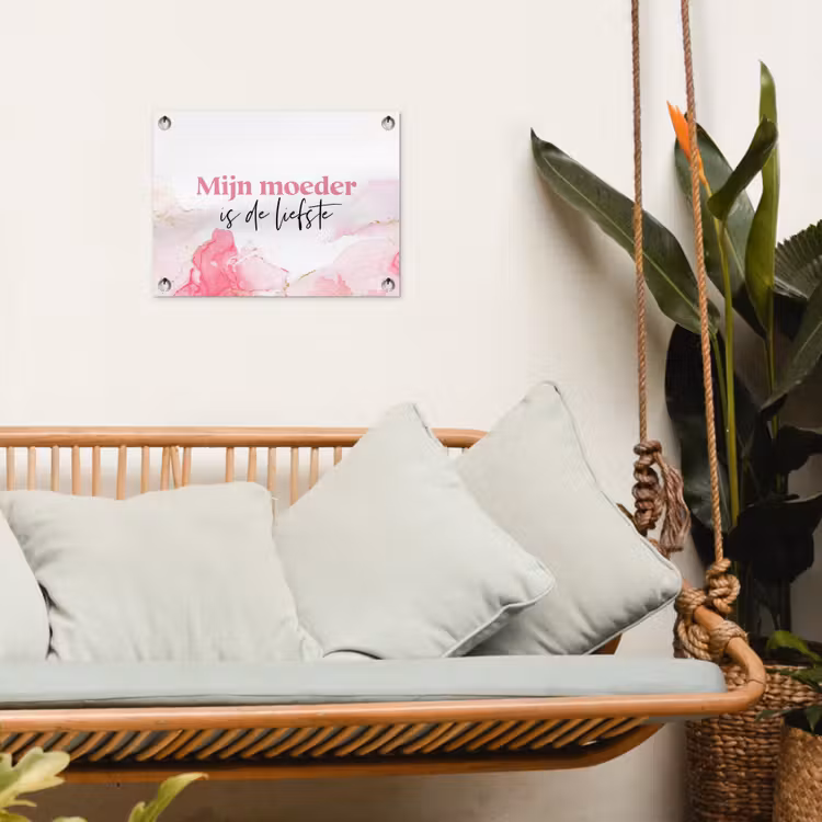 Tuinposter - Quote - Mama - Mijn moeder is de liefste - Roze — 5