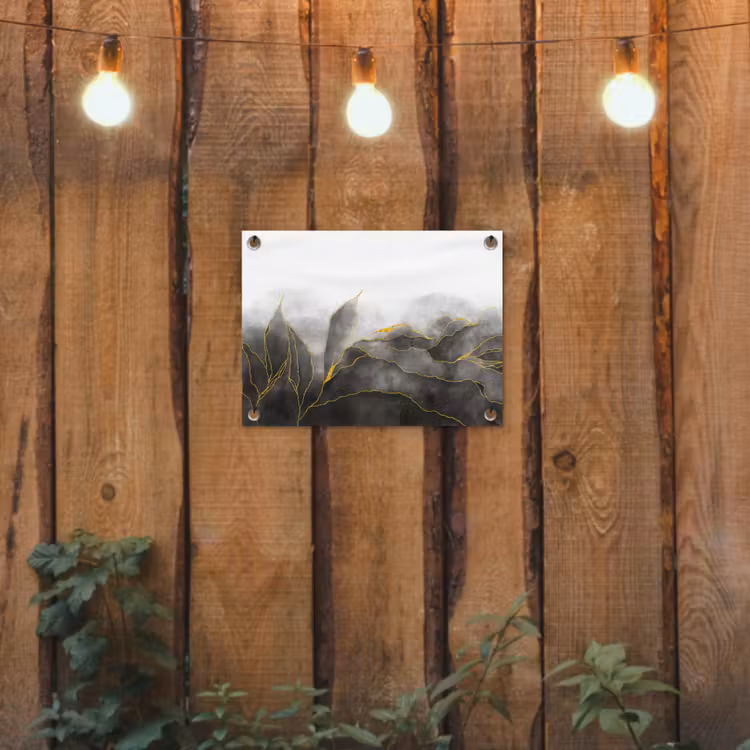 Tuinposter - Marmer - Zwart - Goud - Luxe - Marmerlook — 2