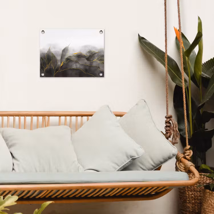 Tuinposter - Marmer - Zwart - Goud - Luxe - Marmerlook — 5