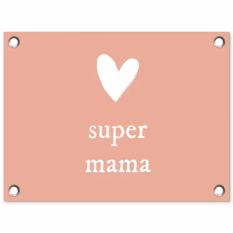 Tuinposter - Presentje voor Moederdag super mama lichtroze/wit — 1
