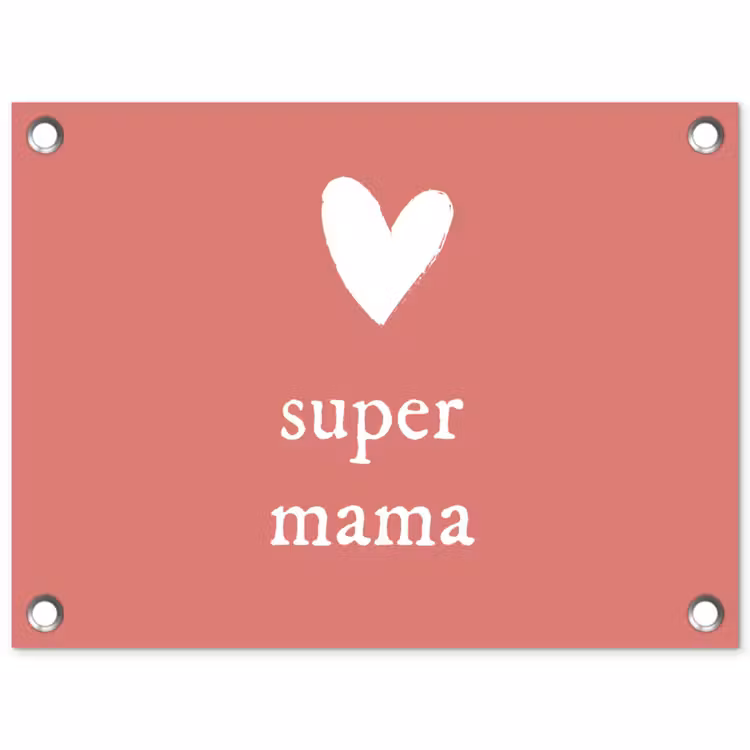 Tuinposter - Presentje voor Moederdag super mama roze/wit — 1