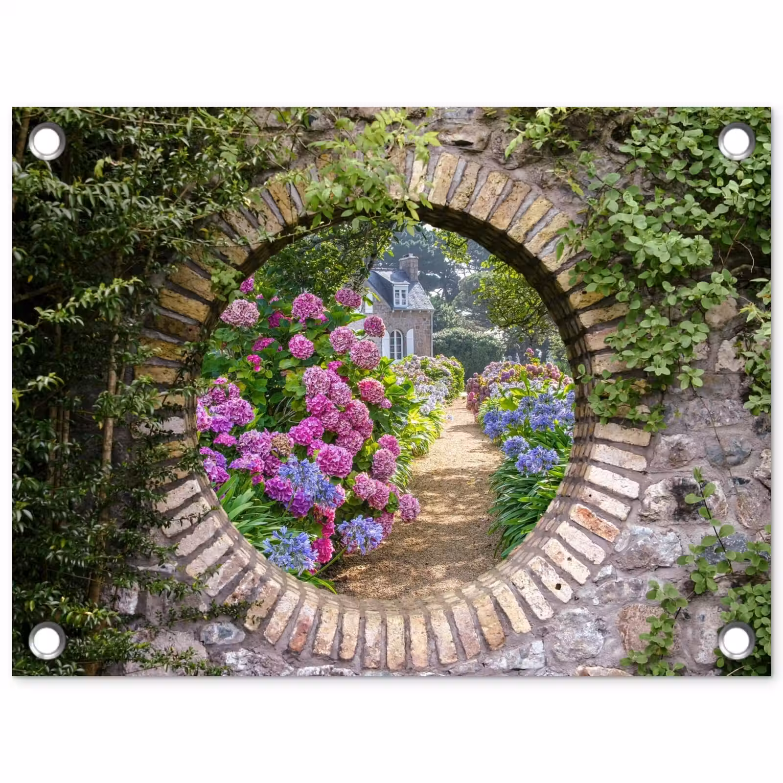 Tuinposter - Bloemrijke tuinpoort — 1