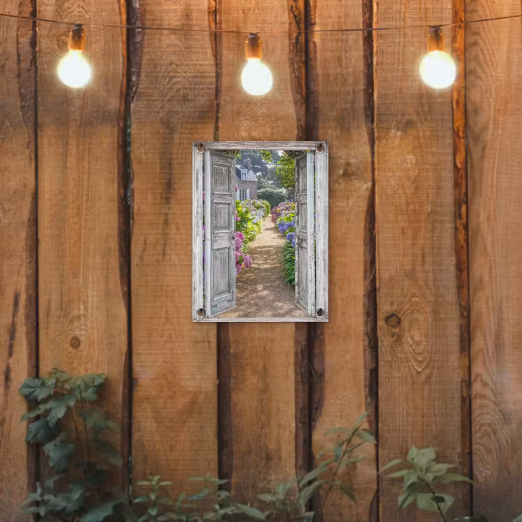 Tuinposter - Deur naar een bloementuin — 2
