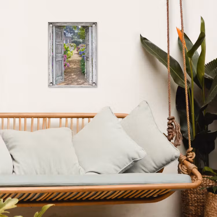 Tuinposter - Deur naar een bloementuin — 5