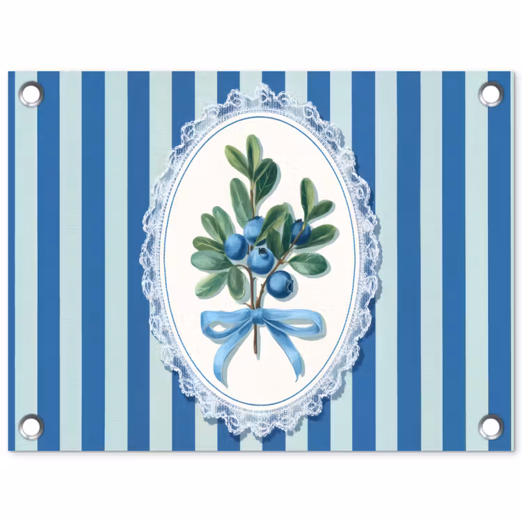 Tuinposter - Illustratie - Bessen - Blauw - Strepen — 1