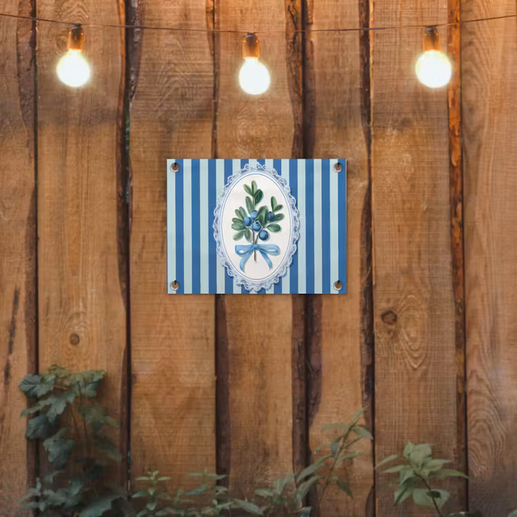 Tuinposter - Illustratie - Bessen - Blauw - Strepen — 2