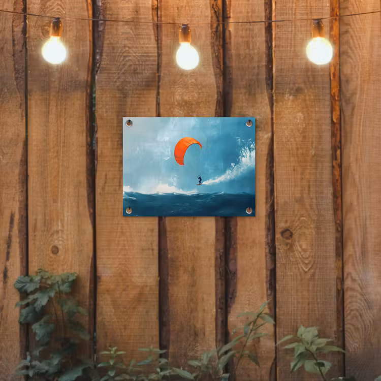 Tuinposter - Kitesurfer - Oranje - Zee - Lucht — 2