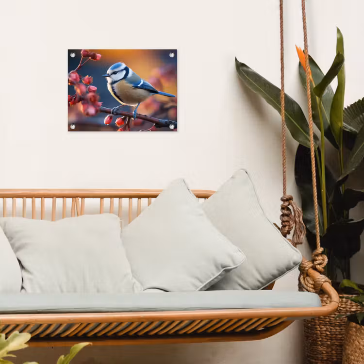 Tuinposter - Pimpelmees bij Bloesems — 5