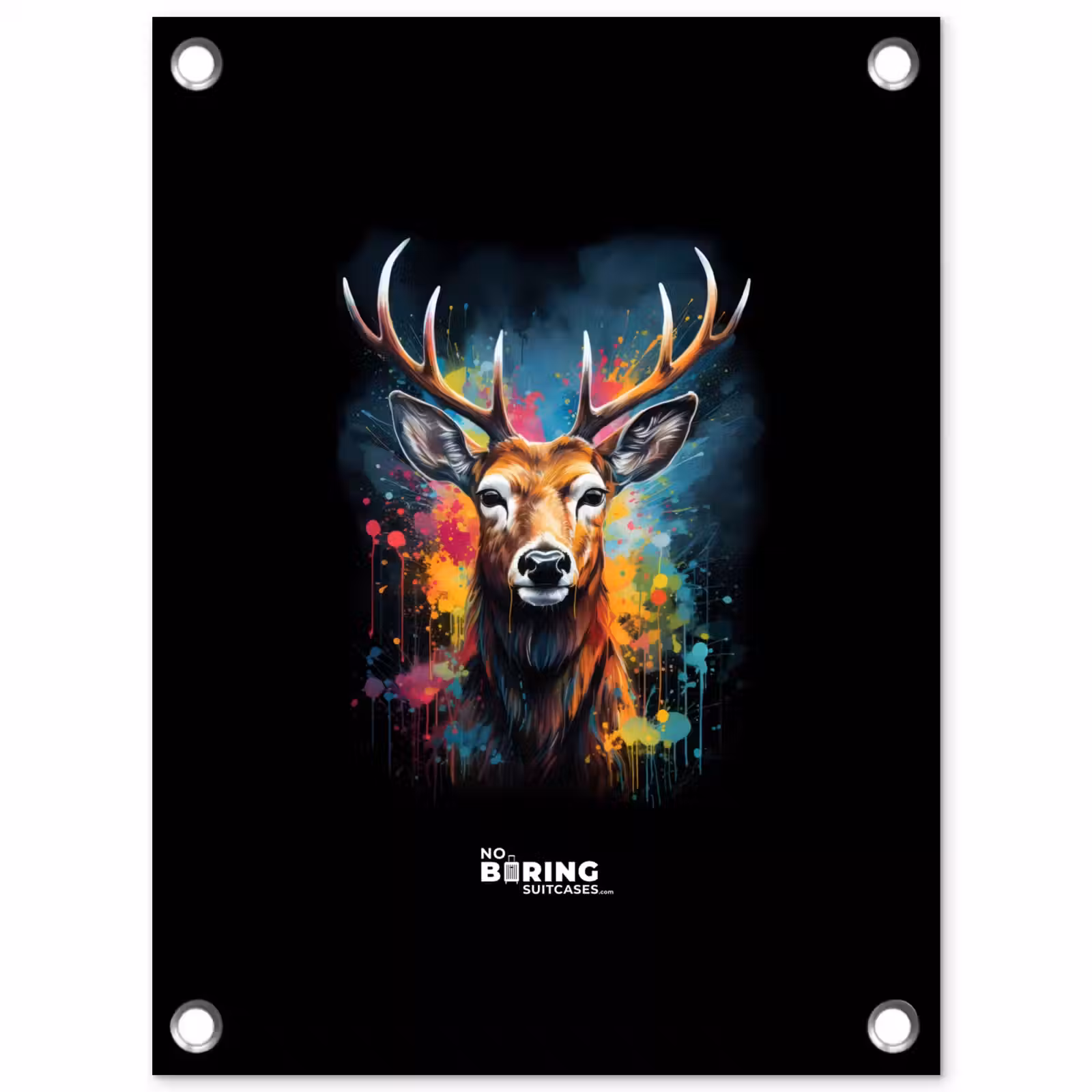 Tuinposter - Hert met gewei tussen graffiti spray — 1
