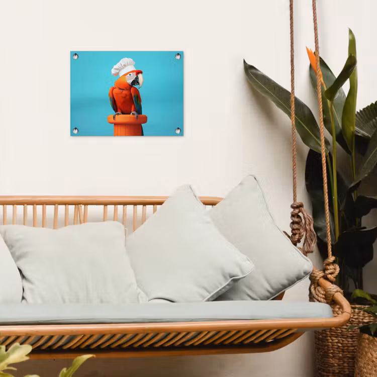 Tuinposter - Ara - Koksmuts - Sokkel - Grappig — 5