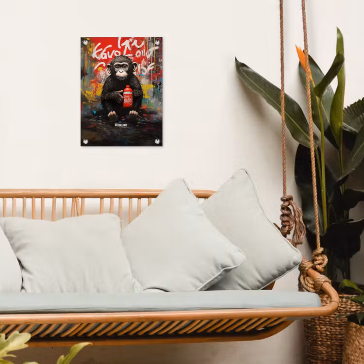 Tuinposter - Chimpansee voor graffiti muur — 5