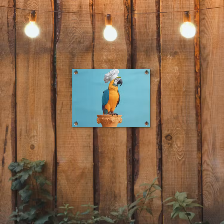 Tuinposter - Papegaai - Koksmuts - Grappig - Vogel — 2
