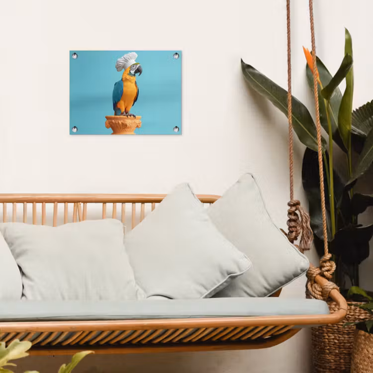 Tuinposter - Papegaai - Koksmuts - Grappig - Vogel — 5