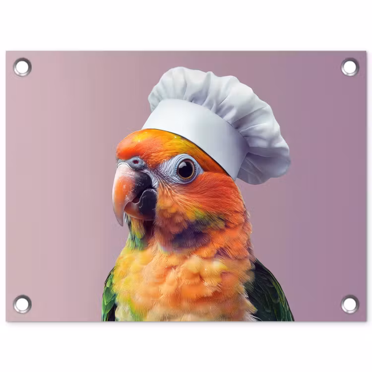 Tuinposter - Papegaai - Koksmuts - Nieuwsgierig - Vogel — 1