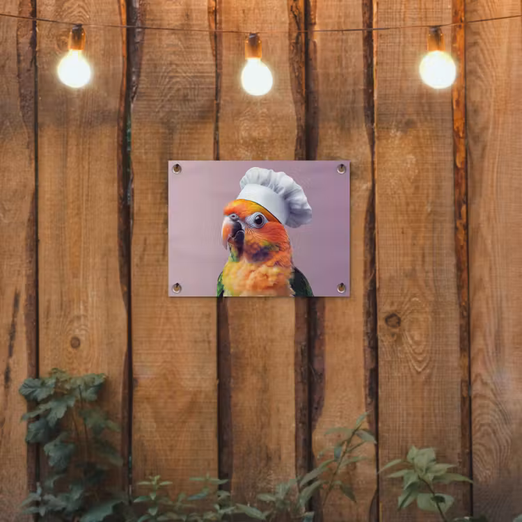 Tuinposter - Papegaai - Koksmuts - Nieuwsgierig - Vogel — 2