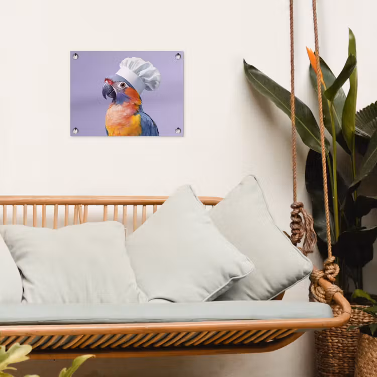 Tuinposter - Papegaai - Koksmuts - Paars - Cute — 5