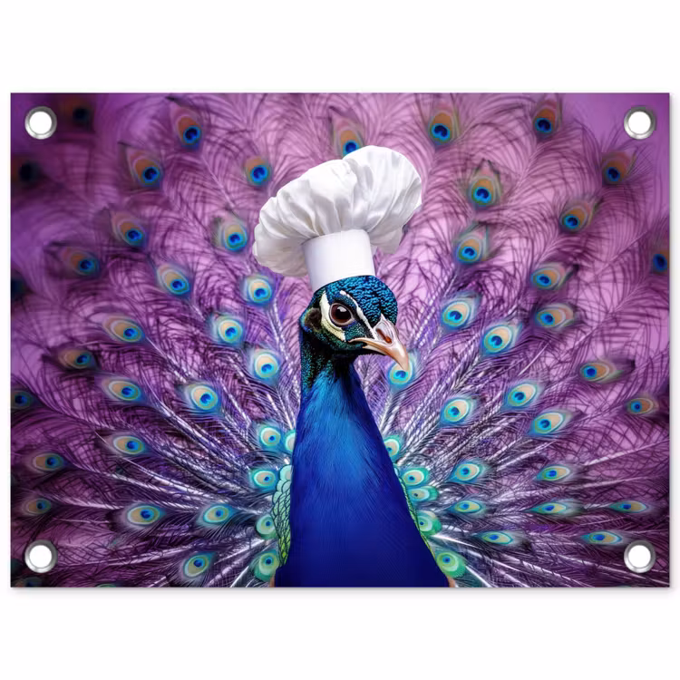 Tuinposter - Pauw - Koksmuts - Cool - Paars — 1