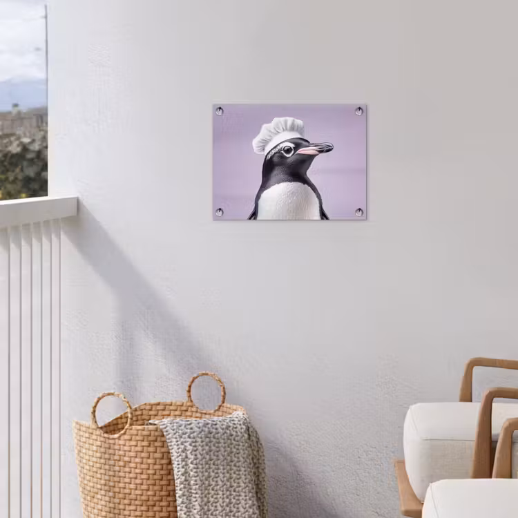 Tuinposter - Pinguïn - Koksmuts - Lief - Paars — 3