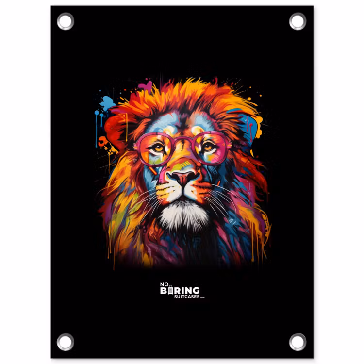 Tuinposter - Kleurrijke leeuw in graffiti stijl — 1