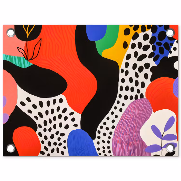 Tuinposter - Abstract - Vormen - Kleuren - Stippen — 1