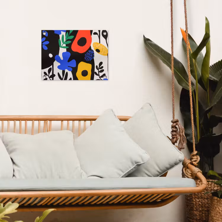 Tuinposter - Bloemen - Bladeren - Abstract - Zwart — 5